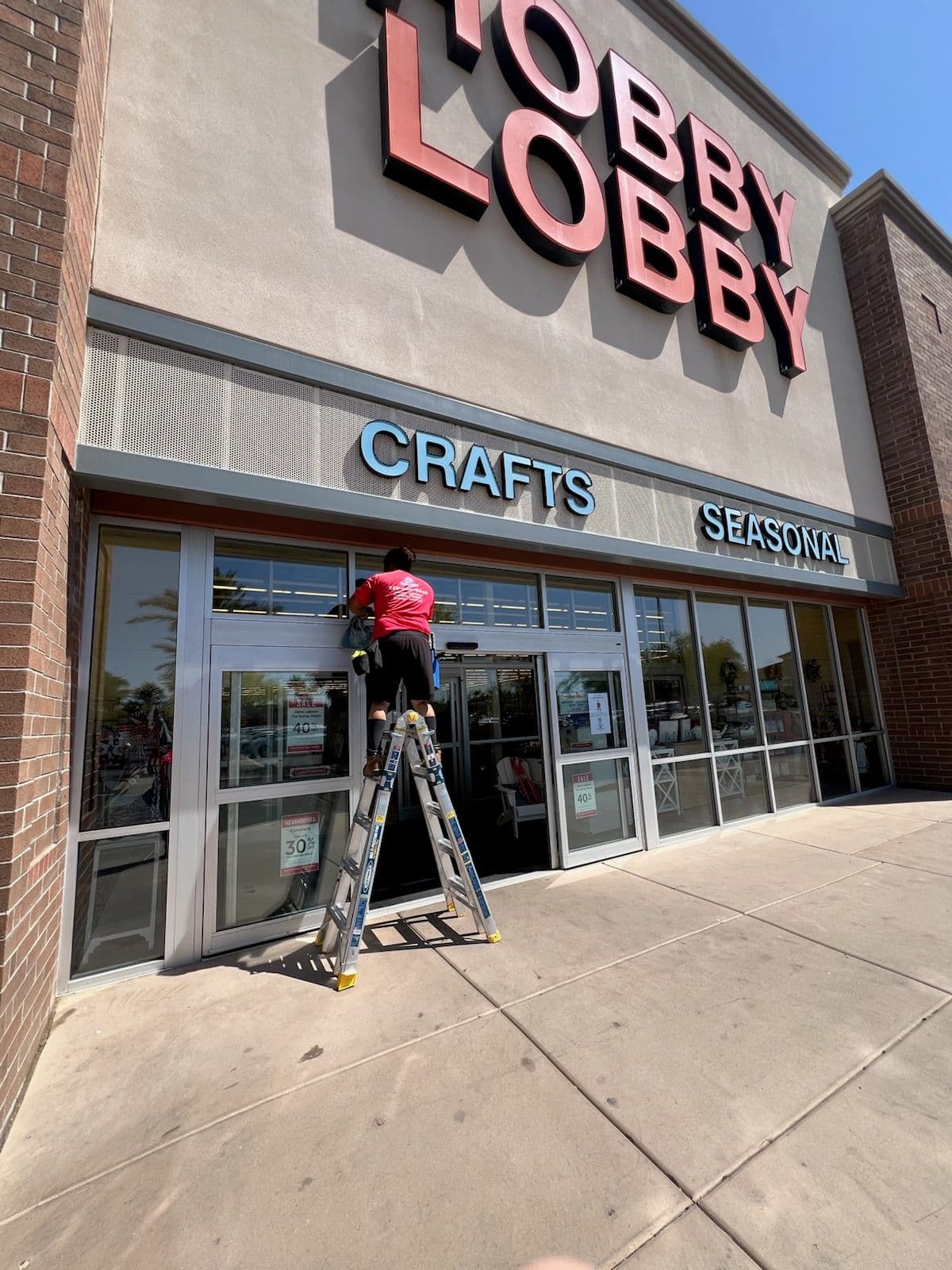 Project Transforming Hobby Lobby Entrance with Sparkling Clean Windows image
